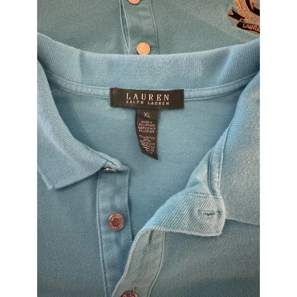Vintage Polo Ralph Lauren 2 Men Blue Shirts Mens Crest (1) Logo Size XL